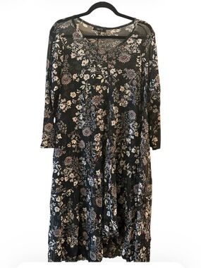 🌿 Confy USA Sheer Floral Boho Tunic Dress Cover-Up – Size L